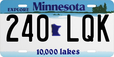 MN license plate 240LQK
