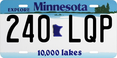 MN license plate 240LQP