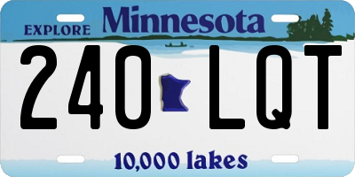 MN license plate 240LQT