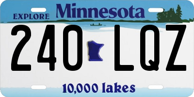 MN license plate 240LQZ