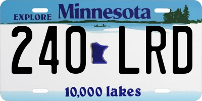 MN license plate 240LRD