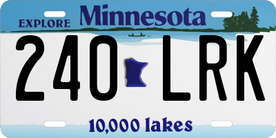 MN license plate 240LRK