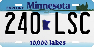 MN license plate 240LSC