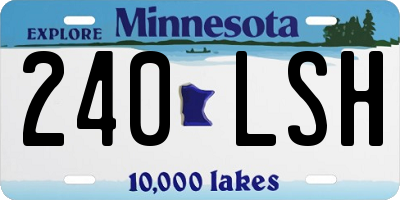MN license plate 240LSH