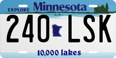 MN license plate 240LSK