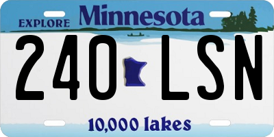 MN license plate 240LSN