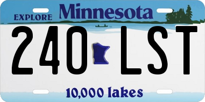 MN license plate 240LST