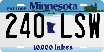 MN license plate 240LSW