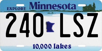 MN license plate 240LSZ