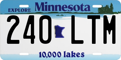 MN license plate 240LTM