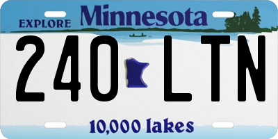 MN license plate 240LTN
