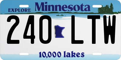 MN license plate 240LTW