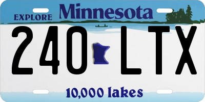MN license plate 240LTX