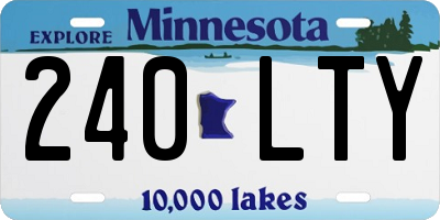MN license plate 240LTY