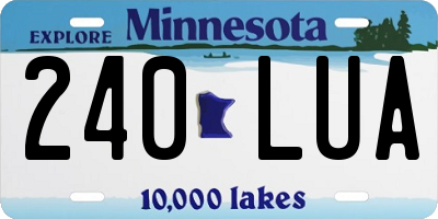 MN license plate 240LUA