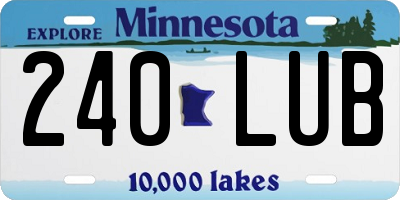 MN license plate 240LUB
