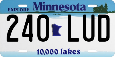 MN license plate 240LUD