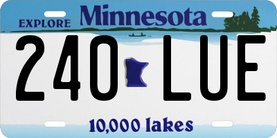 MN license plate 240LUE