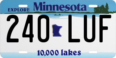 MN license plate 240LUF