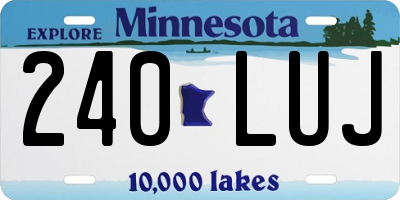 MN license plate 240LUJ