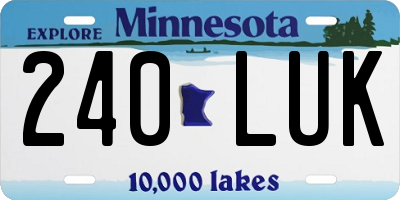 MN license plate 240LUK