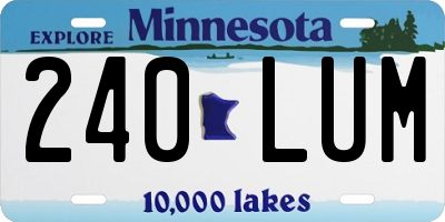 MN license plate 240LUM