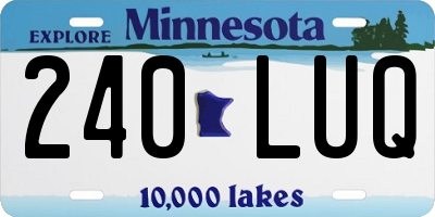 MN license plate 240LUQ