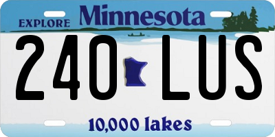 MN license plate 240LUS