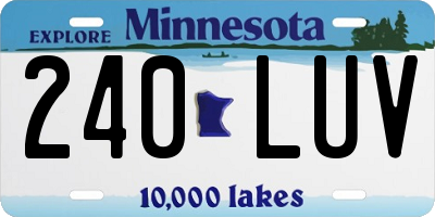 MN license plate 240LUV