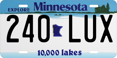 MN license plate 240LUX