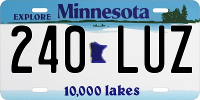 MN license plate 240LUZ