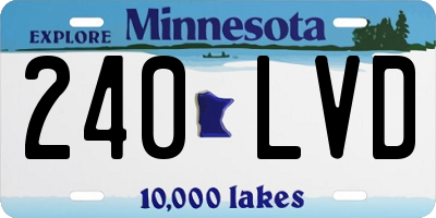 MN license plate 240LVD