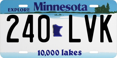MN license plate 240LVK