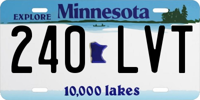MN license plate 240LVT