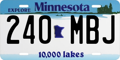 MN license plate 240MBJ