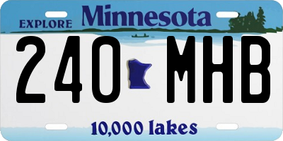 MN license plate 240MHB