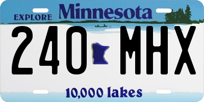 MN license plate 240MHX
