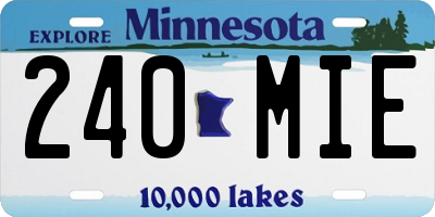 MN license plate 240MIE