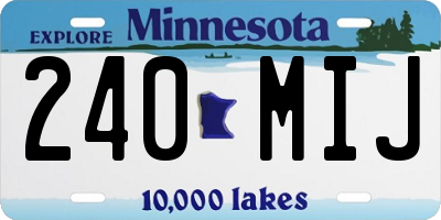 MN license plate 240MIJ