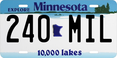MN license plate 240MIL