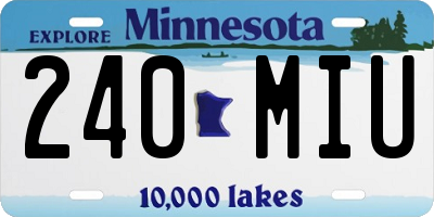 MN license plate 240MIU