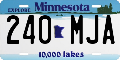 MN license plate 240MJA