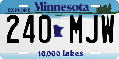 MN license plate 240MJW