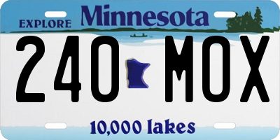 MN license plate 240MOX
