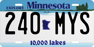 MN license plate 240MYS