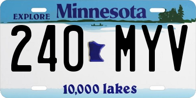 MN license plate 240MYV