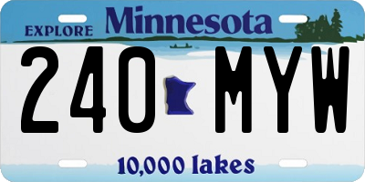 MN license plate 240MYW