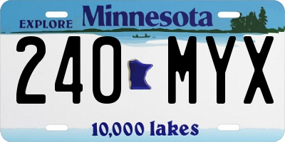 MN license plate 240MYX
