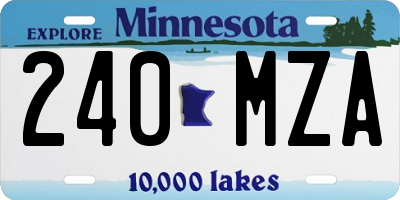 MN license plate 240MZA