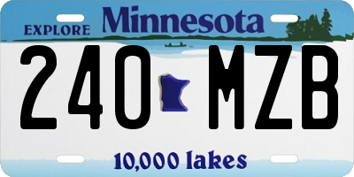 MN license plate 240MZB